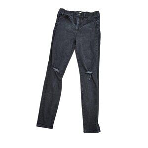 Sneak Peek Jeans‎ Womens 9 Black High Rise Skinny Distressed Denim Juniors